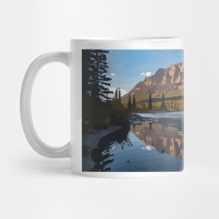 Castle Mountain Water Reflection Digital Painting Mug